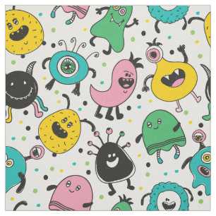 Schattige en grappig cartoon monster patroon stof
