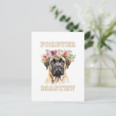 Schattige en Grappig Engels Mastiff Dog met Flower Briefkaart (Staand voorkant)