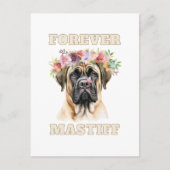 Schattige en Grappig Engels Mastiff Dog met Flower Briefkaart (Voorkant)