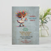 Schattige en grappig grillig meisje kaart (Staand voorkant)