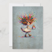 Schattige en grappig grillig meisje kaart (Achterkant)