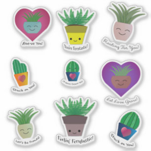 Schattige en Grappig Plant Sticker Set