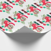 Schattige en Grappig Santa's Sloth Slow Ho Ho Cadeaupapier (Hoek)