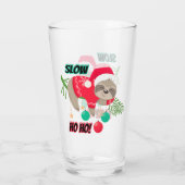 Schattige en Grappig Santa's Sloth Slow Ho Ho Glas (Achterkant)