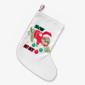 Schattige en Grappig Santa's Sloth Slow Ho Ho Kleine Kerstsok (Voorkant (Hangend))