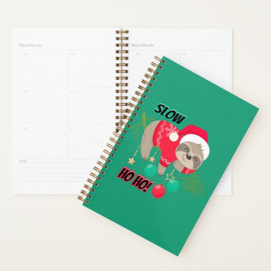 Schattige en Grappig Santa's Sloth Slow Ho Ho Planner (Display)