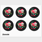 Schattige en Grappig Santa's Sloth Slow Ho Ho Ronde Sticker (Vel)