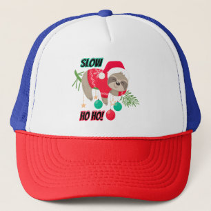 Schattige en Grappig Santa's Sloth Slow Ho Ho Trucker Pet