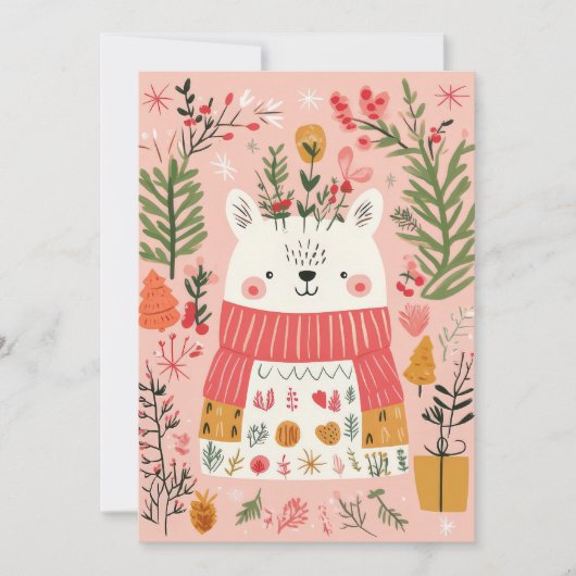 Schattige en grappig Wenskaart Feestdagenkaart (Voorkant)