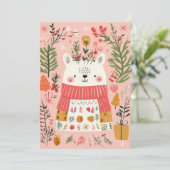 Schattige en grappig Wenskaart Feestdagenkaart (Staand voorkant)