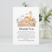 Schattige en grappig Woodland Animals Baby shower Bedankkaart (Staand voorkant)