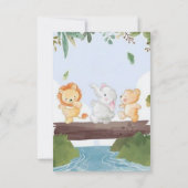 Schattige en grappig Woodland Animals Baby shower Bedankkaart (Achterkant)