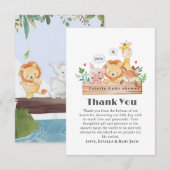 Schattige en grappig Woodland Animals Baby shower Bedankkaart (Voorkant / Achterkant)