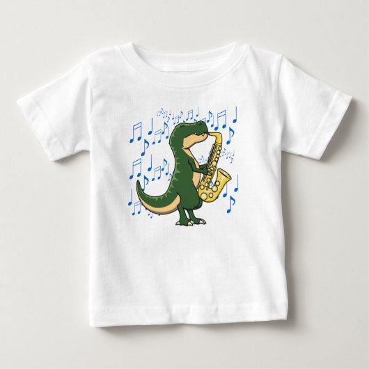 Schattige en grappige dinosaurus T-Rex saxofoon mu (Voorkant)