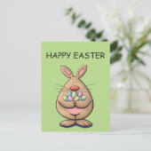 schattige en grappige eitjes met eitjes cartoon feestdagenkaart (Staand voorkant)