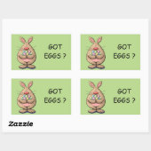 schattige en grappige eitjes met eitjes cartoon rechthoekige sticker (Vel)