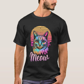 Schattige en grappige kat, zonsondergang t-shirt