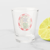 Schattige en grappige Kerstelf in beheer Shot Glas (Achterkant)
