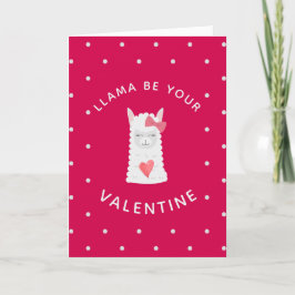 Schattige en grappige Lama Valentijnsdag Feestdagen Kaart