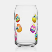 Schattige en grappige Pasen eieren Cartoon Blikvorm Glas (Rechts)