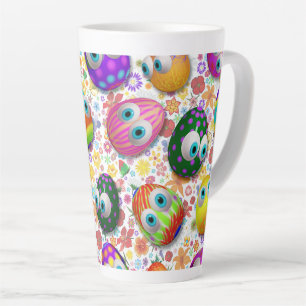 Schattige en grappige Pasen eieren Cartoon Latte Mok