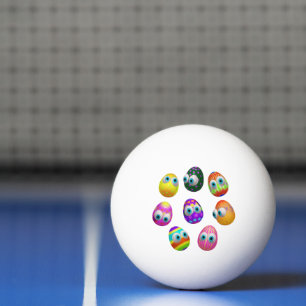 Schattige en grappige Pasen Eieren Cartoon Pingpongbal