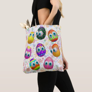 Schattige en grappige Pasen eieren Cartoon Tote Bag