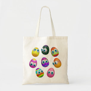 Schattige en grappige Pasen eieren Cartoon Tote Bag