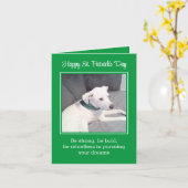 Schattige en grappige puppy hond Fijne St. Patrick Kaart (Gele Bloem)