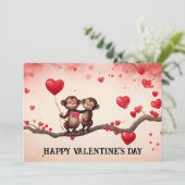 Schattige en grappige Valentijnsdag voor kinderen  Feestdagenkaart (Staand voorkant)