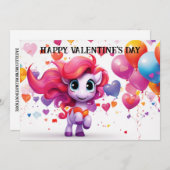 Schattige en grappige Valentijnsdag voor kinderen Feestdagenkaart (Voorkant / Achterkant)