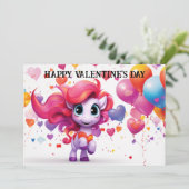 Schattige en grappige Valentijnsdag voor kinderen Feestdagenkaart (Staand voorkant)