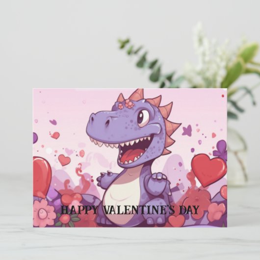 Schattige en grappige Valentijnsdag voor kinderen Feestdagenkaart (Staand voorkant)