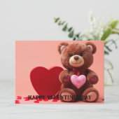 Schattige en grappige Valentijnsdag voor kinderen  Feestdagenkaart (Staand voorkant)