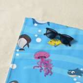 schattige en grappige visoceaan blauw Aangepast Ki Strandlaken (In situ)