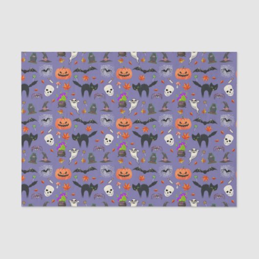 Schattige en griezelig Halloween-patroon Tissuepapier (Voorkant)