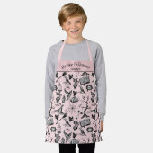 Schattige en griezelig roze Halloween gepersonalis Schort (Gedragen)