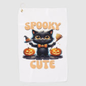 Schattige en griezelig zwart cat Classic T-Shirt Golfhanddoek (Voorkant)