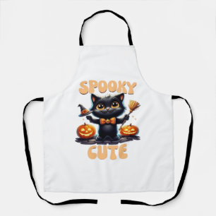 Schattige en griezelig zwart cat Classic T-Shirt Schort