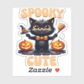 Schattige en griezelig zwart cat Classic T-Shirt Sticker (Vel)