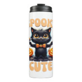 Schattige en griezelig zwart cat Classic T-Shirt Thermosbeker (Voorkant)