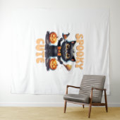 Schattige en griezelig zwart cat Classic T-Shirt Wandkleed (In Situ (horizontaal))