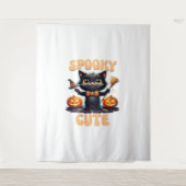 Schattige en griezelig zwart cat Classic T-Shirt Wandkleed (Voorkant)