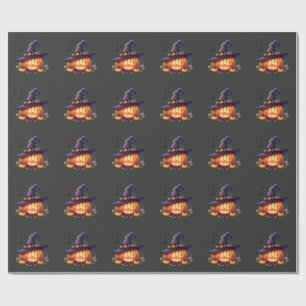 Schattige en griezelige Halloween - Pompoen Cadeaupapier