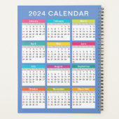 Schattige en kleurrijk 2024 Kalender | Planner (Achterkant)