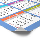 Schattige en kleurrijk 2024 Kalender | POSTER (Hoek)