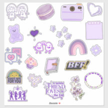Schattige en Kleurrijk Beste Vriend/BFF Sticker Pa