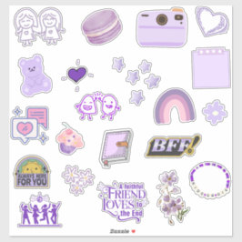 Schattige en Kleurrijk Beste Vriend/BFF Sticker Pa