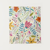 Schattige en kleurrijk bloempatroon wandkleed (Voorkant)