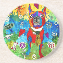 Schattige en kleurrijk Boston Terrier Onderzetter